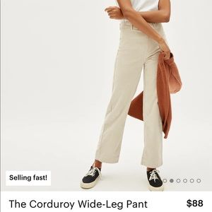 NWT Everlane Corduroy Wide Leg Pant